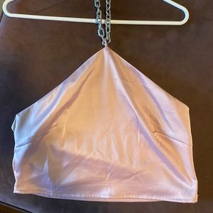 Size 4, Sexy, satin pink, chain link for neck